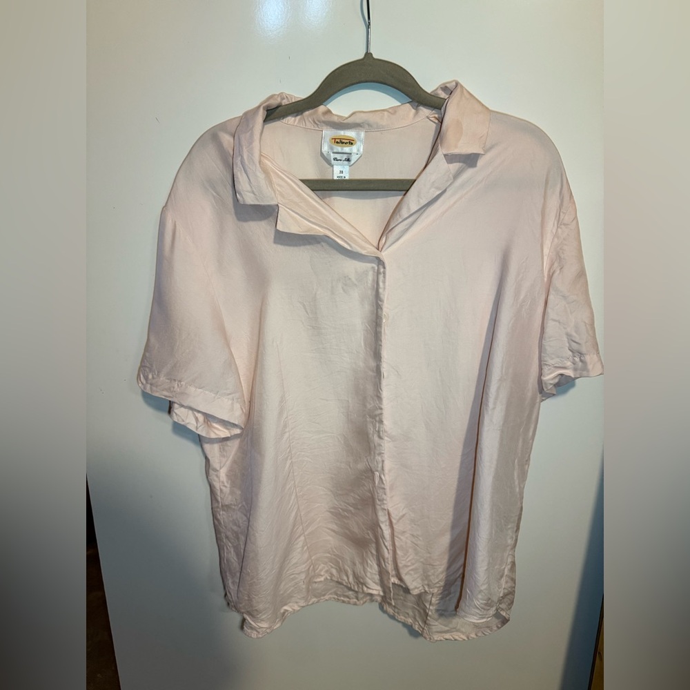 Talbots size 20 pure silk pink blouse